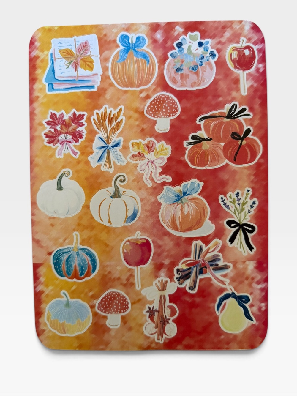 Sheet of 20 homemade matte fall autumn stickers
